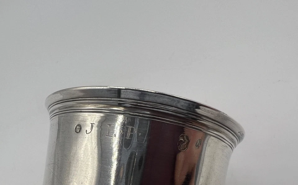 BELLE TIMBALE CURON EN ARGENT MASSIF ORIGINE FRANCE PARIS 1798 1 ER COQ - Photo 2/4