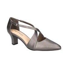 Women's Easy Street Elegance Cross Strap Front Pumps Pewter
