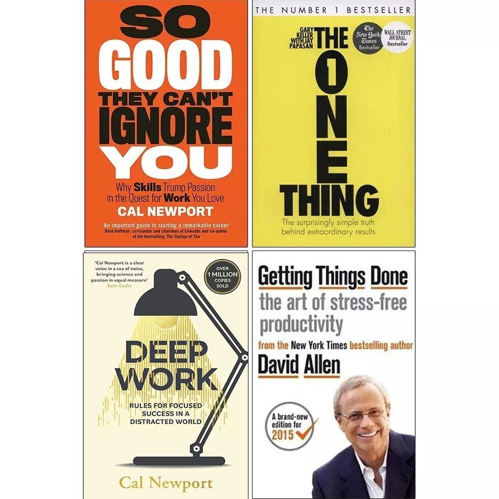 So Good They Can't Ignore You, One Thing, Deep Work 4 Books Collection Set
