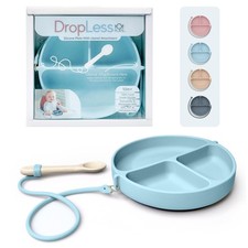 Toddler Suction Plate with Utensil Attachment, Prevents Dropped Spoons, Sil...