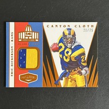 Eric Dickerson #/75 2020 Panini Plates & Patches Canton Cloth Orange #CC-15