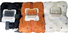 NWT Costco Halloween Faux Fur Throw Blanket Lot of 3 Ghost Cat Pumpkin Tik Tok