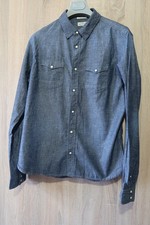 AllSaints Shirt Mens Medium Chambray Snap Western