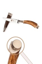 Trachtenmesser Hirschfänger echt Horn Stahlklinge M001 Uni Lederhose Wiesn