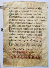 16th century ANTIPHONAL VELLUM MANUSCRIPT antique LITURGICAL TEXT in LATIN 18x27