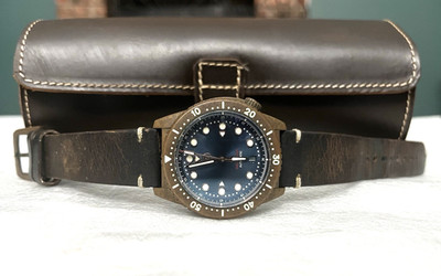 Zelos MAKO (V1) 500M Bronze Midnight Blue Automatic Diver 40mm Watch - VERY GOOD