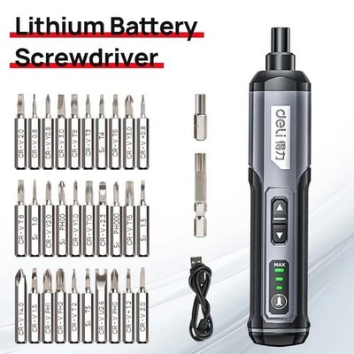 Electric Screwdriver Cordless Mini Drill 4V 2000mAh Lithium USB Rechargeable Del