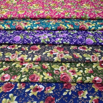 Cotton-Blend Fabric, Vintage Garden Rose Pattern(6 Styles) - By the Yard
