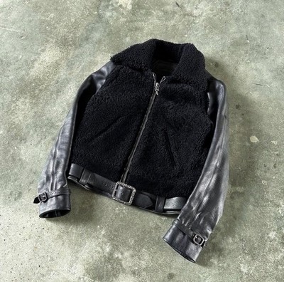 Chrome Hearts Special Order 1/1 Belted Dagger Sherpa Leather Bomber Jacket