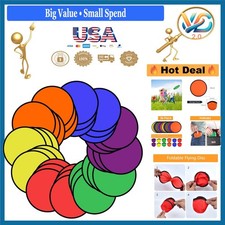 36 Pcs Kids Foldable Flying Discs Set with Bag Outdoor Toy Party Favor