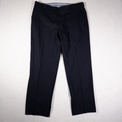 Ballin Men's Dress Pants Super 120's Wool Navy blue Flat Front 38x30