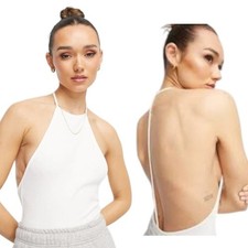 ASOS T Back Bodysuit In White Size 4 NWOT 24 MSRP