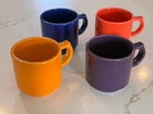 FIESTA Ware Fiestaware HLC Homer Laughlin USA  4 Coffee Cups Mugs D MULTI
