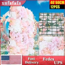 12 Artificial Flower Wall Panel Hydrangea Rose Photo Wall Wedding Home Decor