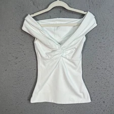 Aritzia Contour Womens Size 2XS Off-Shoulder White Top Nylon Blend