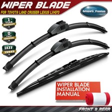 3Pcs 24'' & 22'' & 16'' Windshield Wiper Blades for Toyota Land Cruiser Lexus