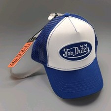 Von Dutch Royal Blue and White Classic Trucker Hat - SnapBack One Size Fits Most