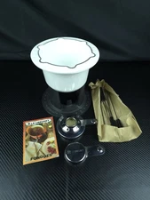 Vintage Le Creuset Table Top Fondue Set Compact White Enameled Cast Iron