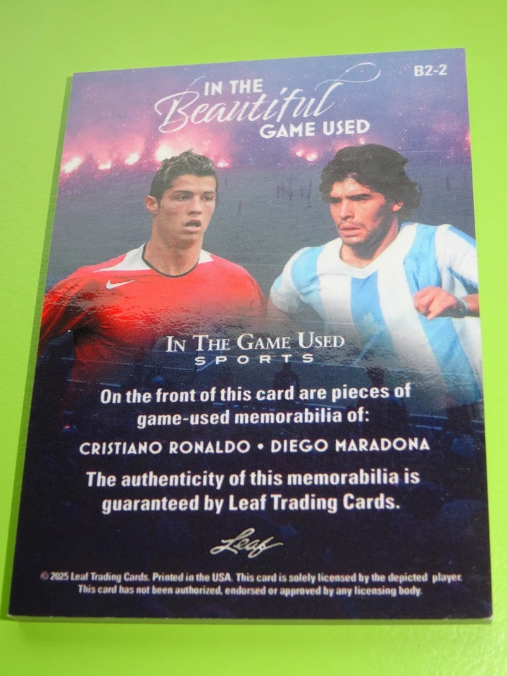 Leaf 2025 Cristiano Ronaldo Diego Maradona beautiful Patch /45 no Panini Topps - Bild 4 von 4