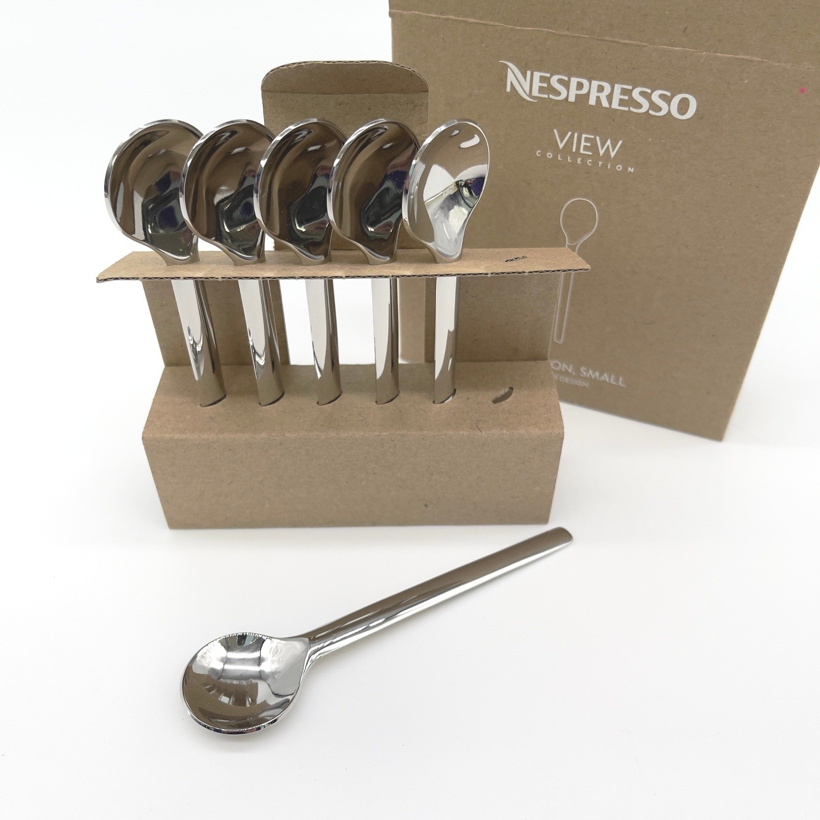 Nespresso View Collection Small Spoon Set Stainless Steel Minimal Modern Coffee