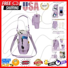 Water Bottle Carrier Bag with Phone Pocket for 30oz 40oz Tumbler with Handle ...