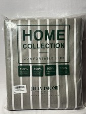 100 Natural Cotton 3pcs Striped Duvet Cover Sets,White with Grey Stripes Pat...