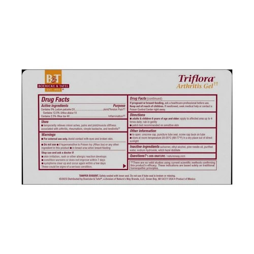 Triflora Arthritis Gel 2.75 Fl Oz By Boericke & Tafel | eBay