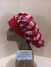 San Francisco 49ers Red Women's Bouffant Surgical Scrub Hat/Cap Handmade