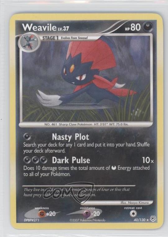Weavile Pokémon Diamond & Pearl Base Set #40 2007