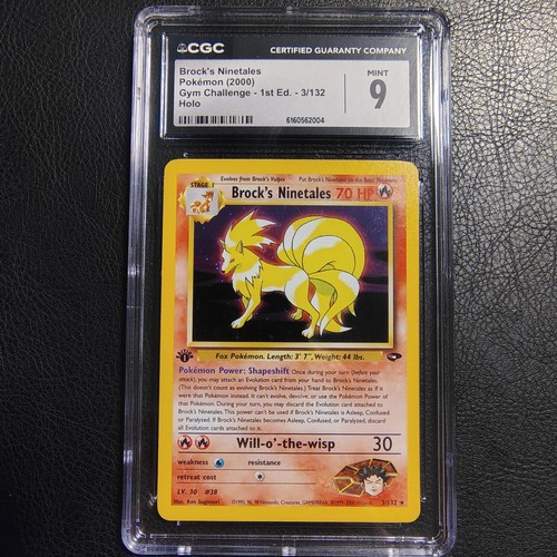 Brock's Ninetales Gym Challenge 1st Edition 3/132 Holo 2000 CGC 9 Mint Pokemon