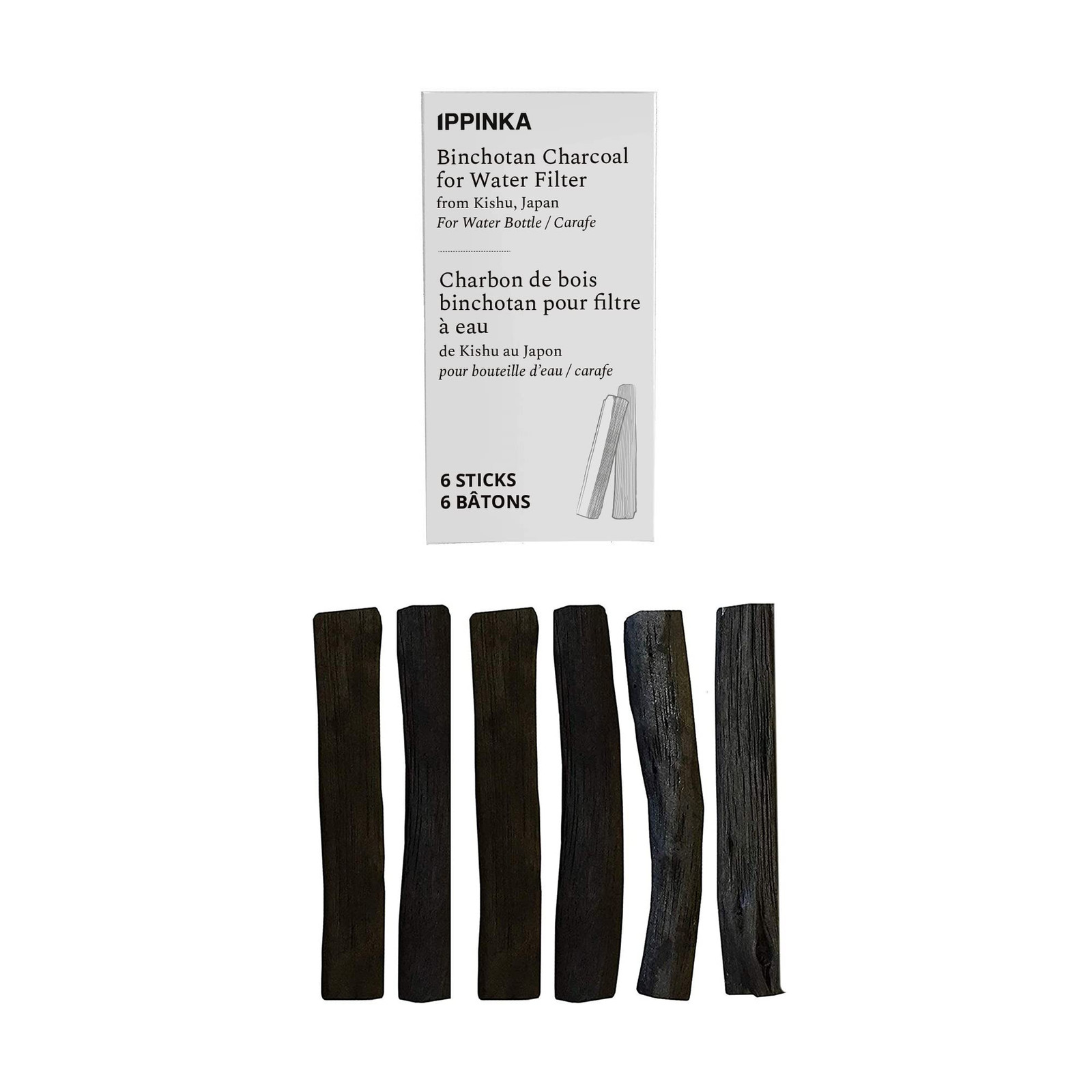 Binchotan - Water Purifying Stick for Great-Tasting Water from Kishu, Japan -...