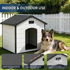 Indoor Outdoor Large Dog House 54" Weatherproof Elevated Floor Extra Large Dogs