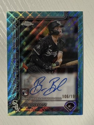 Brooks Baldwin 2025 Topps Chrome Rookie Auto Aqua Wave Refractor 106/199