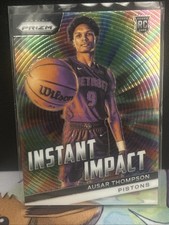 AUSAR THOMPSON #2 2023-24 PANINI PRIZM PISTONS INSTANT IMPACT RC SILVER