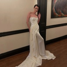 Backless Ruffles Wedding Dresses Strapless Mermaid Floor Length Bridal Gowns