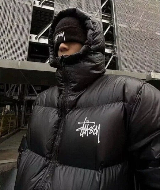 HOT Men's Stüssy Hoodied Down Puffer Jacket Sport Hooded Coat, 3 COLOUR! GIFTS- - Image 2 of 4