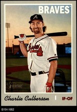 2019 Topps Heritage #682 Charlie Culberson Braves 8 - NM/MT