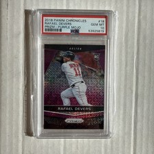 Rafael Devers 2018 Prizm SP #61/99 Purple Mojo Gem MT PSA 10 Giants Red Sox HOF?