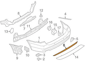BMW 3 F30 Rear M Bumper Lower Trim 51127384571 7384571 NEW GENUINE 