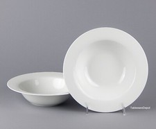 Pier 1 LUMINOUS WHITE: Set/s of 2 Rim Soup/Pasta Bowls, MINT/SUPERB+ Condition!