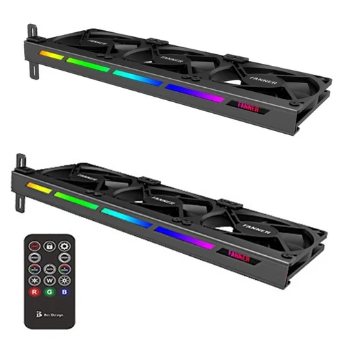 3 x 90mm 5V 3 Pin VGA Fan Graphics Card Cooling Fan with ARGB Light Strip