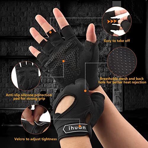 Guantes de Gimnasio para Hombre y Mujer Guantes Gimnasio Ejercicio y Entrenamiento - Imagen 3 de 6