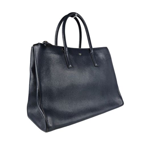 Anya Hindmarch Ebury Womens Navy Leather Tote Bag - Picture 2 of 10