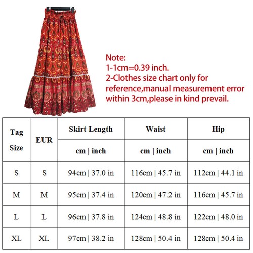 Women Boho Floral Long Maxi Skirt Ladies High Waist Beach Ruffle Swing Dress 、 - Picture 2 of 24