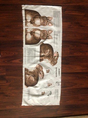 Sewing Fabric Panel with FOUR Realistic Looking Bunnies Appliques are suggested. - Picture 2 of 4