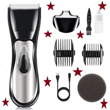 Rechargeable Cordless Hair/Beard Clippers with 2 Heads & Guide Combs 