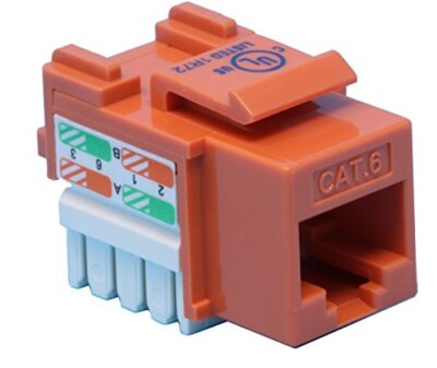RiteAV CAT6  Keystone Jack Orange Punchdown (110 Type)