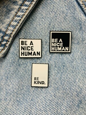 Neue Emaille Spread Pin Be Nice Be A nice Human Metall Stecker Geschenk 1 Stk