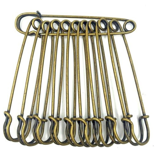 Extra Large Bronze Safety Pins Heavy Duty Fastener Kilts Blankets