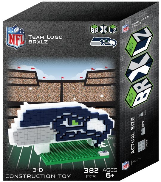 Seattle Seahawks BRXLZ Team Logo 3-D Puzzle Construction Toy New